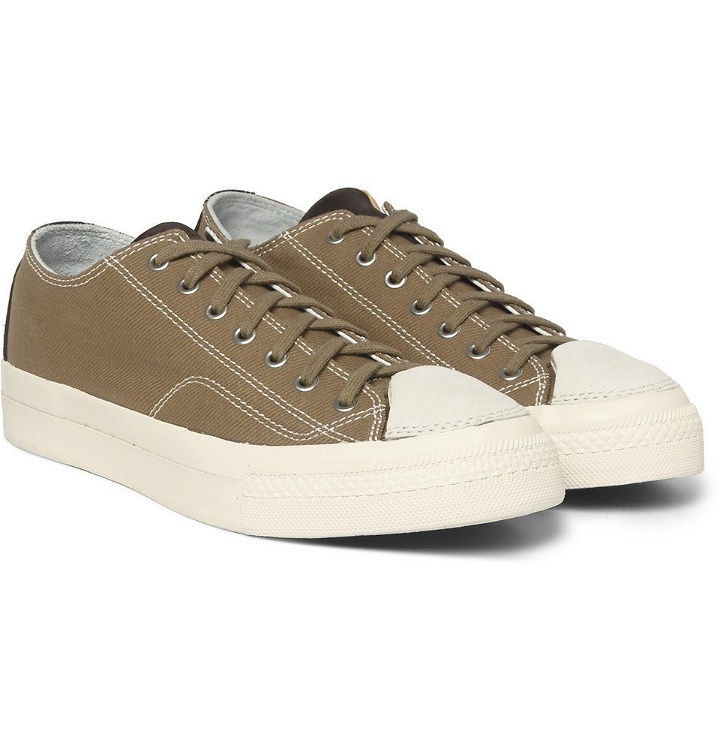 Photo: visvim - Skagway Cotton-Canvas and Leather Sneakers - Men - Green