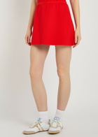 Spence Court Piqué Ponte Mini Tennis Skirt Red
