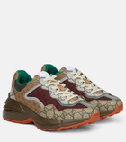 Gucci - GG Rhyton leather-trimmed sneakers
