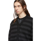 Comme des Garcons Homme Black Embroidered Cardigan