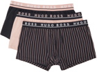 Boss Three-Pack Black & Pink Trunk Boxers