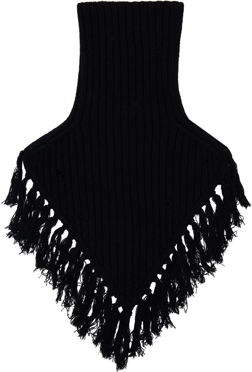 The Letters Black Fringe Neck Warmer