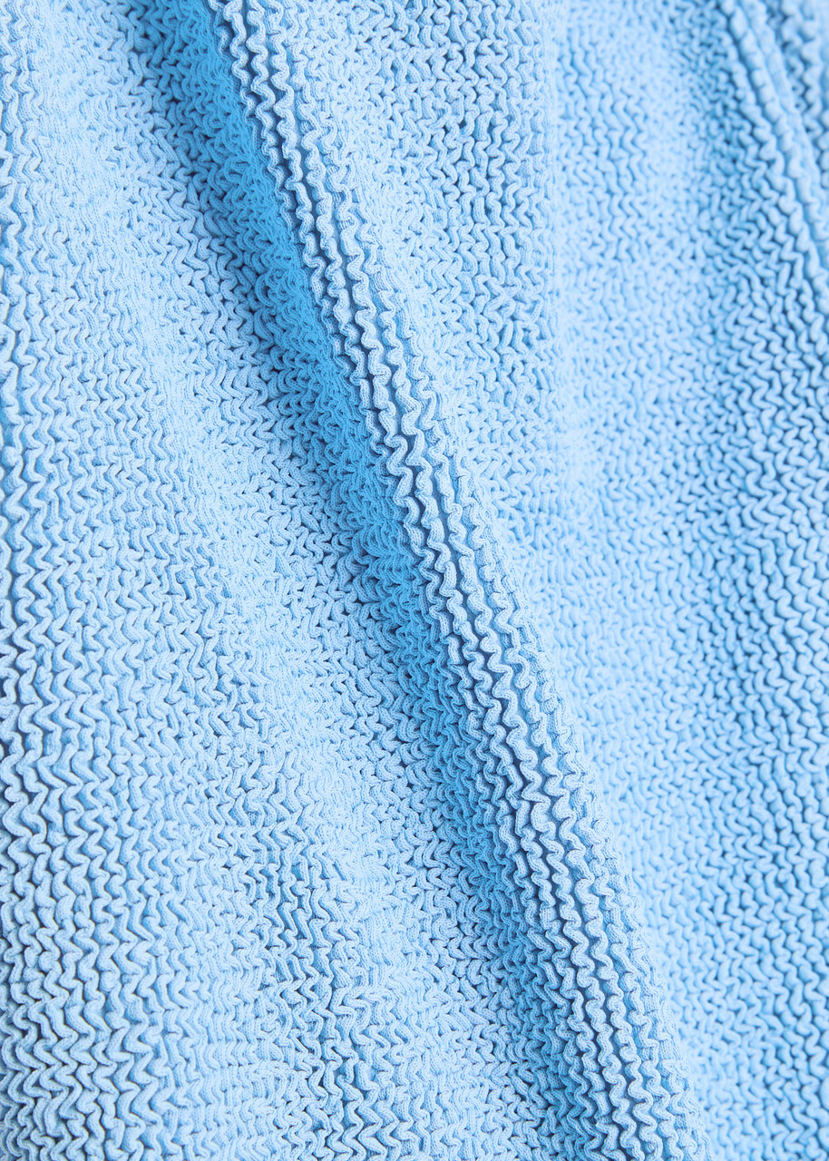 Hunza G Pamela Contrast Seersucker Swimsuit - Light Blue - One Size