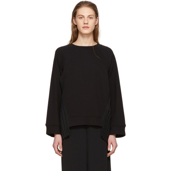 Photo: MM6 Maison Martin Margiela Black Pleated Panel Sweatshirt