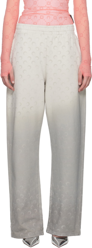 Photo: Marine Serre Gray Moon Faded Fleece Sweatpants