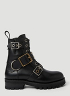 Combat Buckle Boots in Black