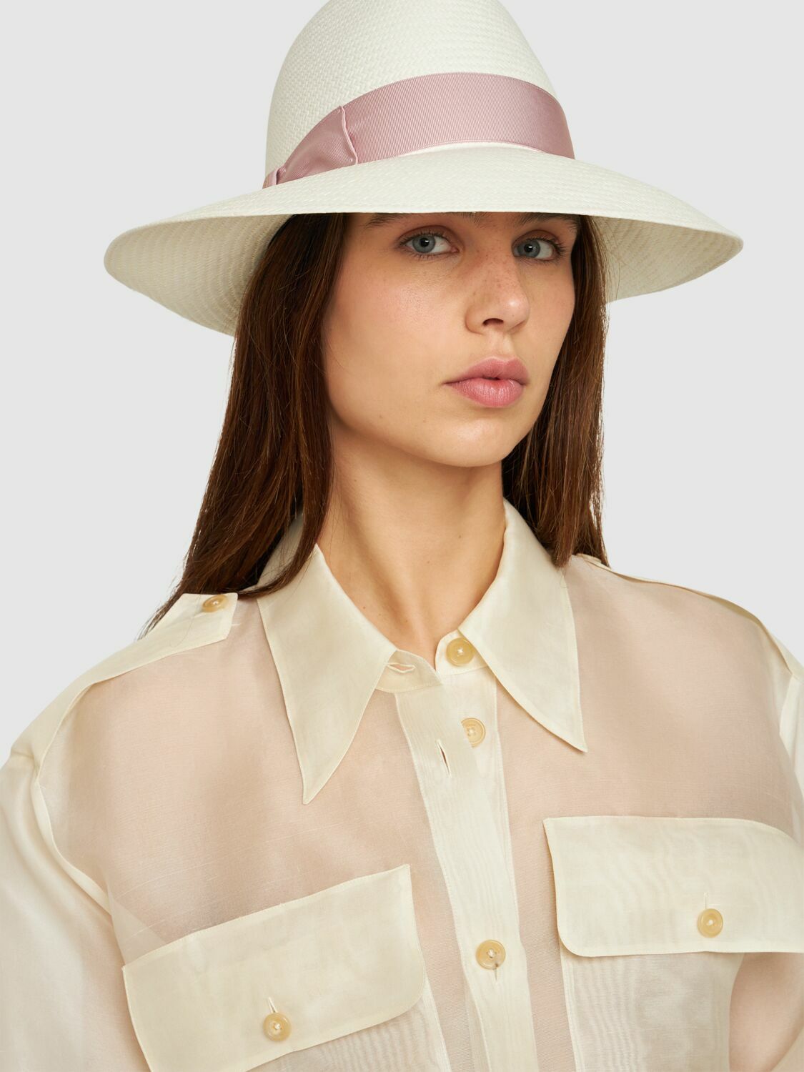 ハット BORSALINO CLAUDETTE PANAMA HAT Hat Claudette Panama Fine Wide Brim - Woman | Borsalino Official