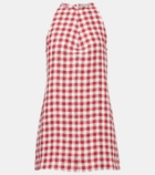 Asceno Antiqua gingham linen minidress