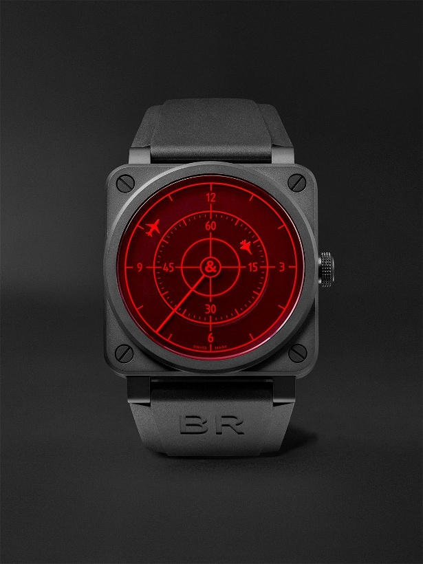 Photo: Bell & Ross - BR 03-92 Red Radar Limited Edition Automatic 42mm Ceramic and Rubber Watch, Ref. No. BR0392-RRDR-CE/SRB
