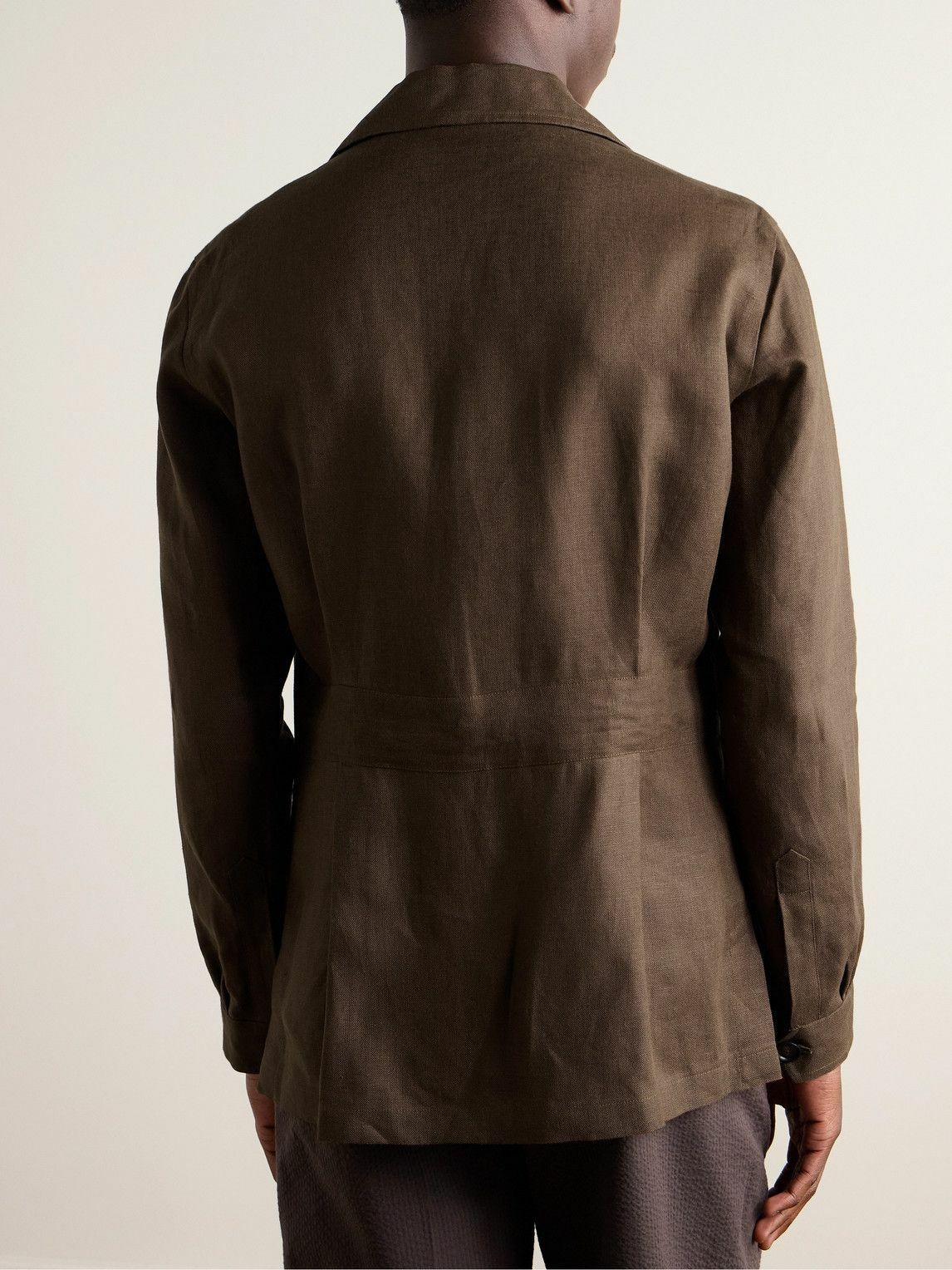 De Petrillo - Slim-Fit Linen Overshirt - Brown De Petrillo