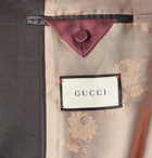 Gucci - Faille-Trimmed Cotton and Linen-Blend Velvet Tuxedo Jacket - Black