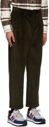 Noah Khaki Double-Pleat Trousers