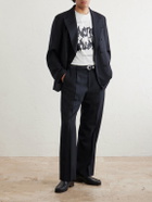Acne Studios - Logo-Print Distressed Cotton-Blend Jersey T-Shirt - White