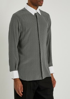 Tom Ford Sharkskin Printed Silk Shirt Black And White