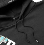 WTAPS - Katz Logo-Appliquéd Printed Fleece-Back Cotton-Blend Jersey Hoodie - Black