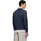 Stone Island Navy 5100033 Plated Rib Cotton Bouclé Sweater