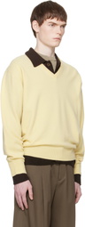 stein Yellow Pure Cashmere V Neck LS Sweater