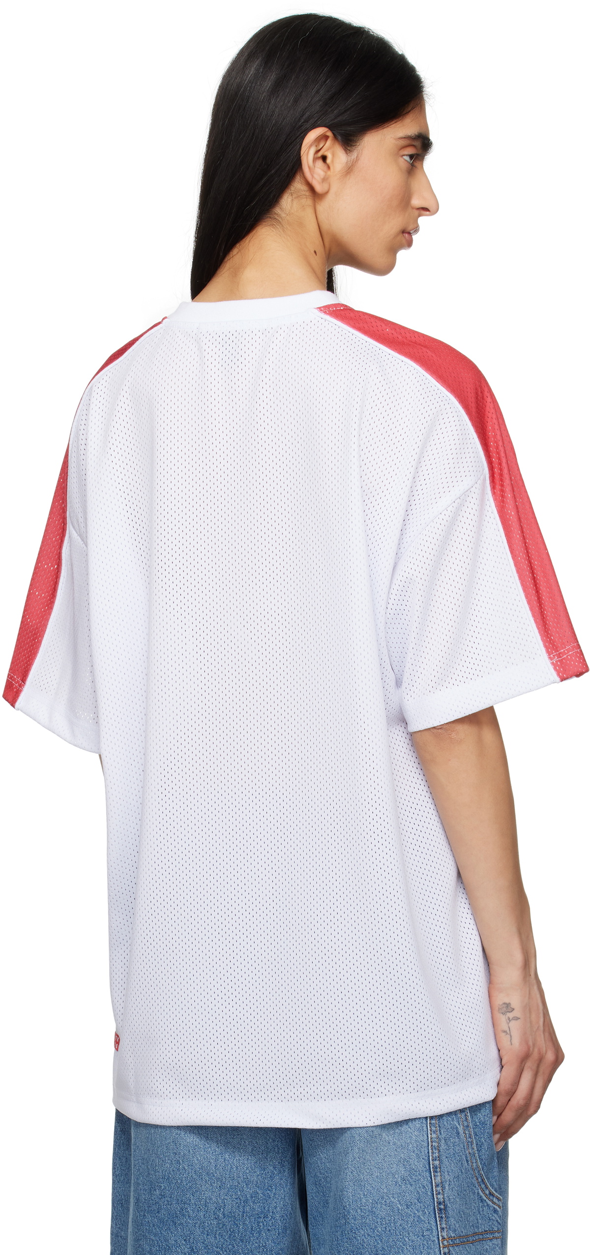 Ksubi White & Red Stinger Moto Boyfriend T-shirt