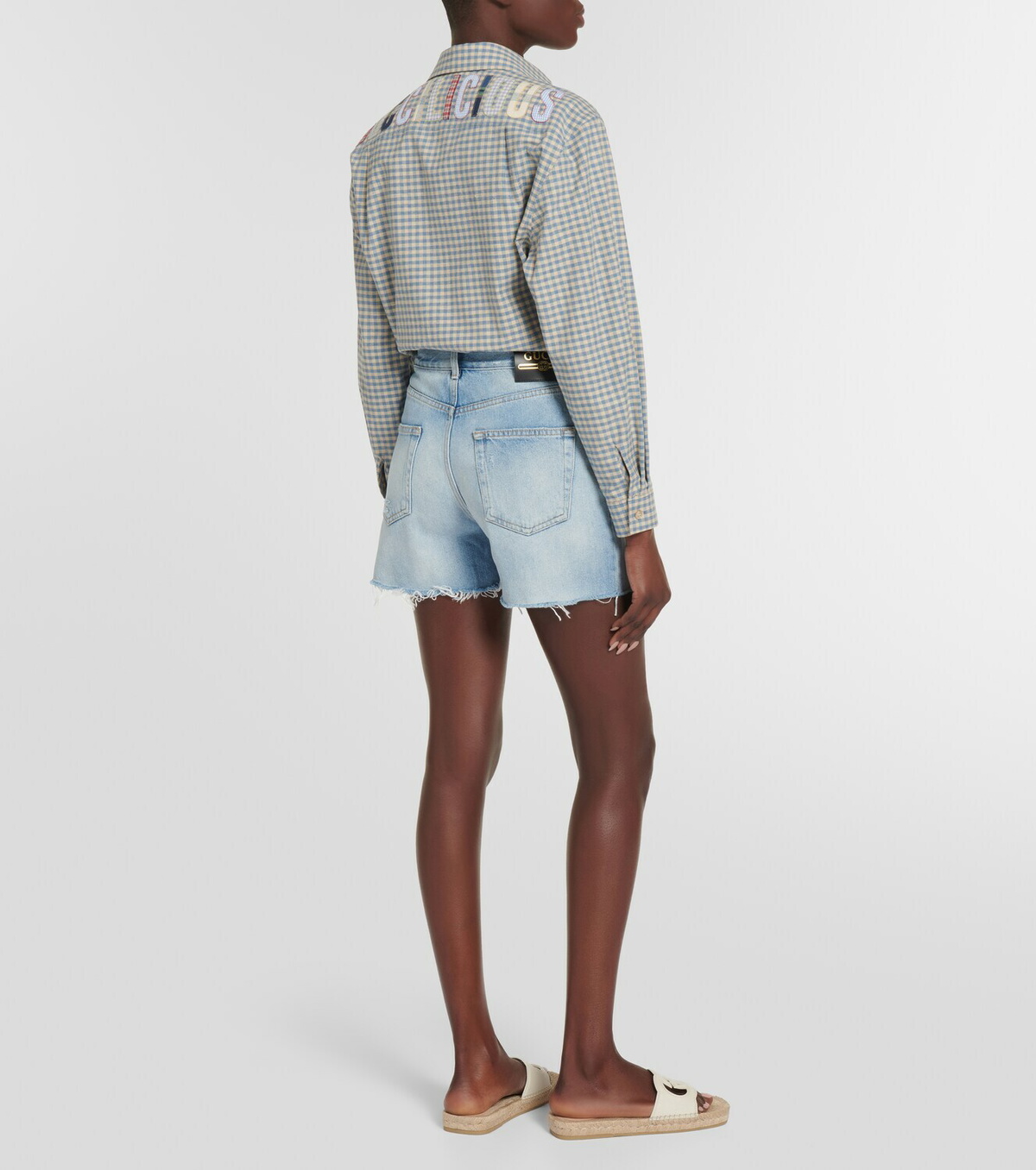 Gucci - Embroidered denim shorts Gucci