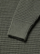 Sunspel - Waffle-Knit Merino Wool Mock-Neck Sweater - Green