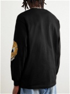 Wacko Maria - Tim Lehi Logo-Embroidered Printed Cotton-Jersey T-Shirt - Black