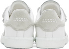 Isabel Marant White & Gray Beth Sneakers