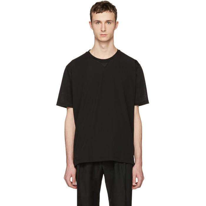 Photo: Lanvin Black Woven Front T-Shirt