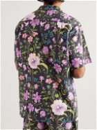 Desmond & Dempsey - Persephone Camp-Collar Floral-Print Organic Cotton-Poplin Pyjama Shirt - Black