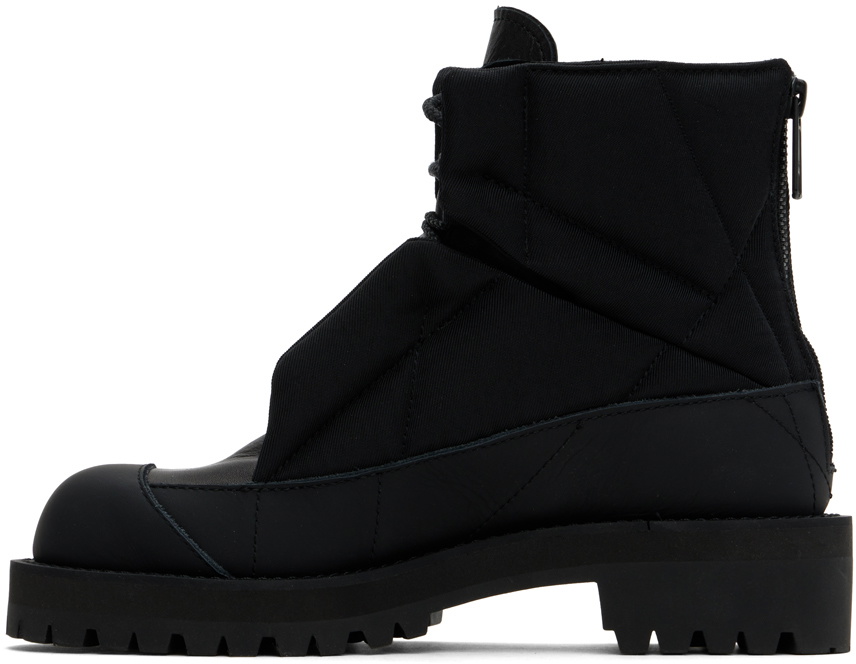 Y's Black Short Padded Boots