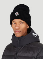 Logo Patch Beanie Hat in Black