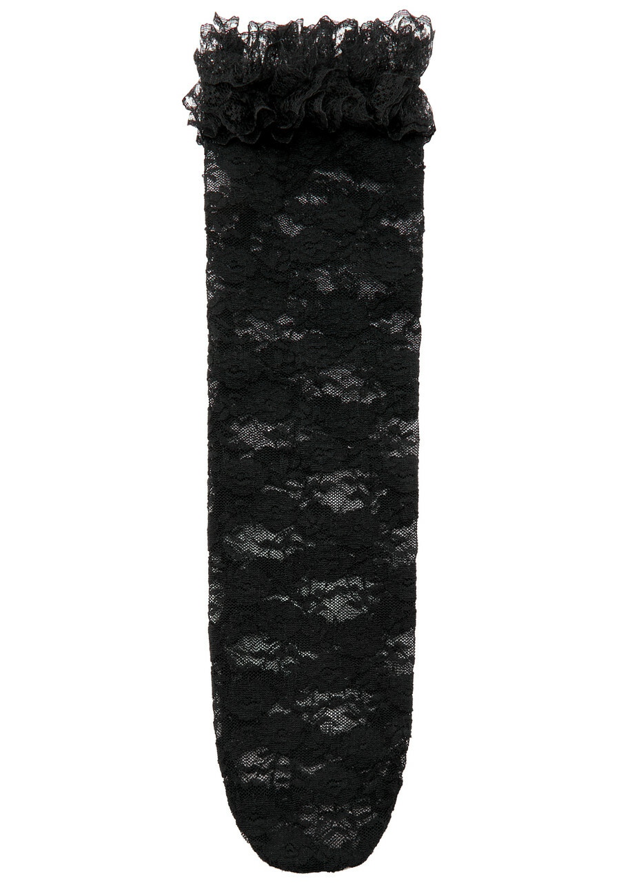 Self-portrait X Christopher Kane Ruffle-trimmed Lace Socks - Black - One Size
