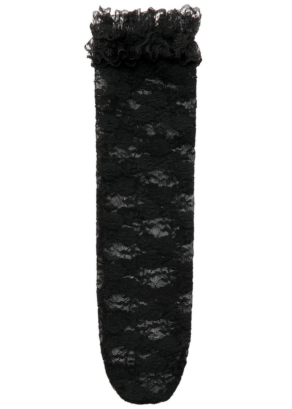 Photo: Self-portrait X Christopher Kane Ruffle-trimmed Lace Socks - Black - One Size