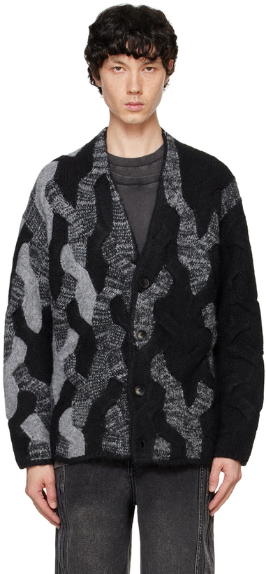 Photo: Feng Chen Wang Black & Gray Gradient Cable Cardigan