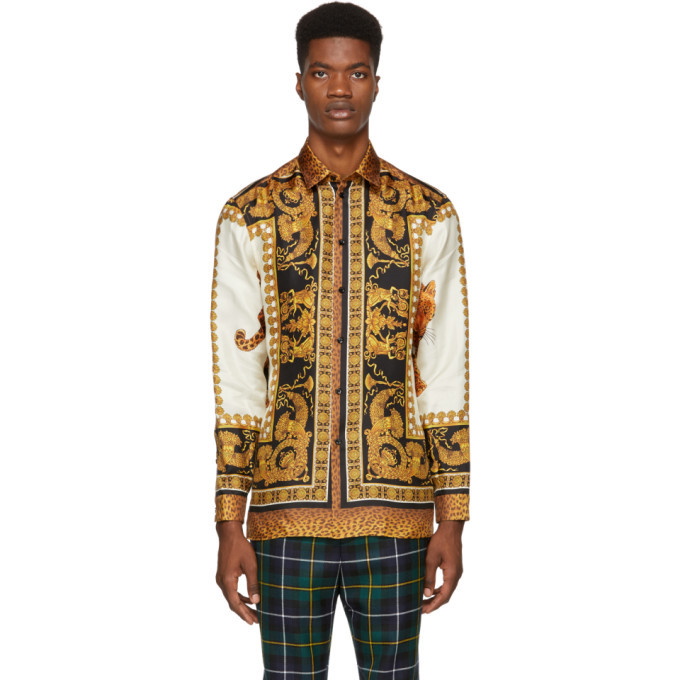 Photo: Versace Multicolor Silk Animal Shirt