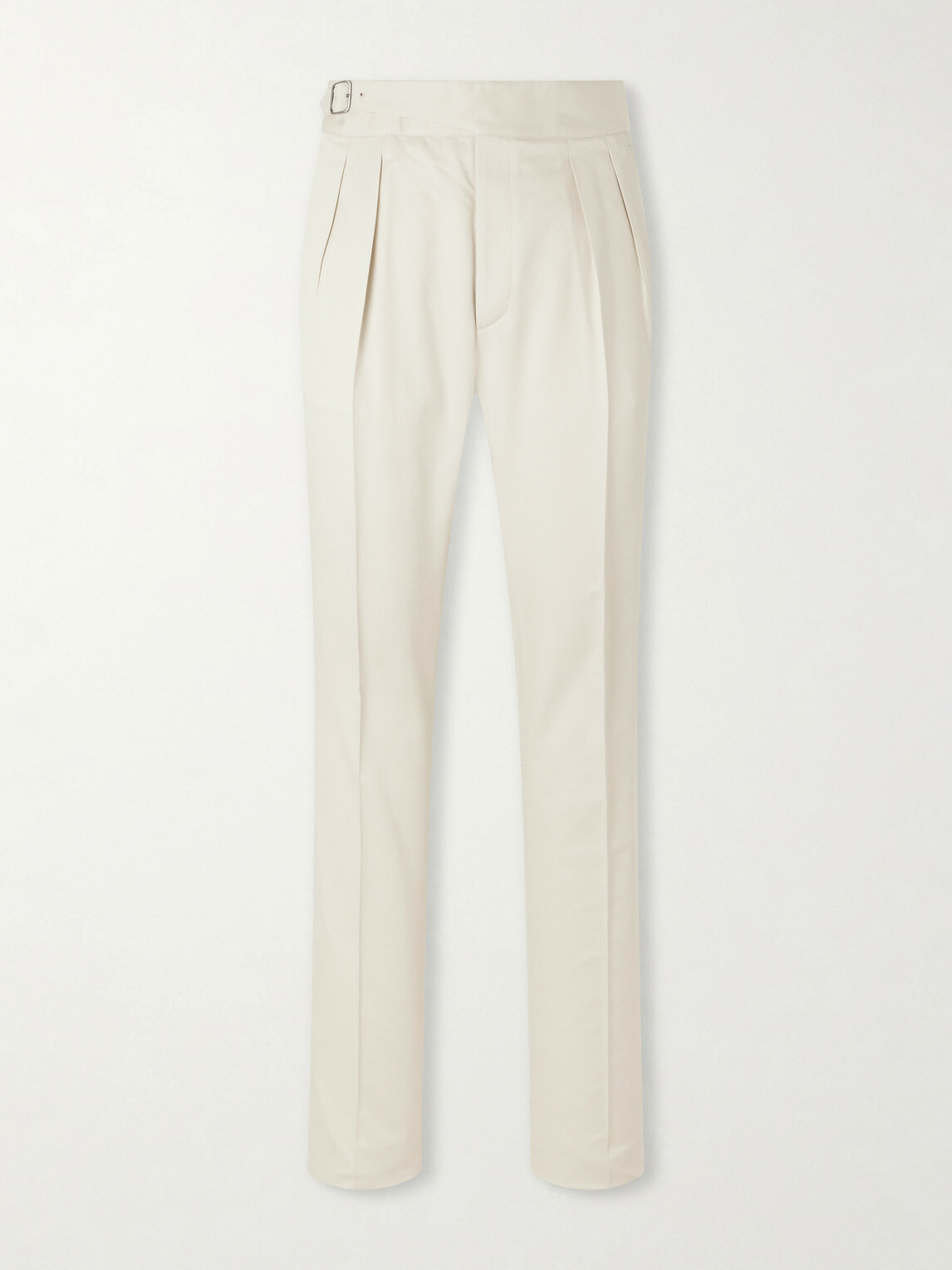 Ralph Lauren Purple label - Straight-Leg Pleated Silk-Gabardine Trousers - Neutrals