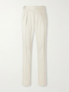 Ralph Lauren Purple label - Straight-Leg Pleated Silk-Gabardine Trousers - Neutrals