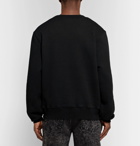 AMIRI - Embroidered Distressed Loopback Cotton-Jersey Sweatshirt - Men - Black