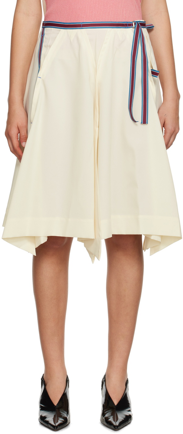 132 5. ISSEY MIYAKE Off-White Zoetrope Midi Skirt