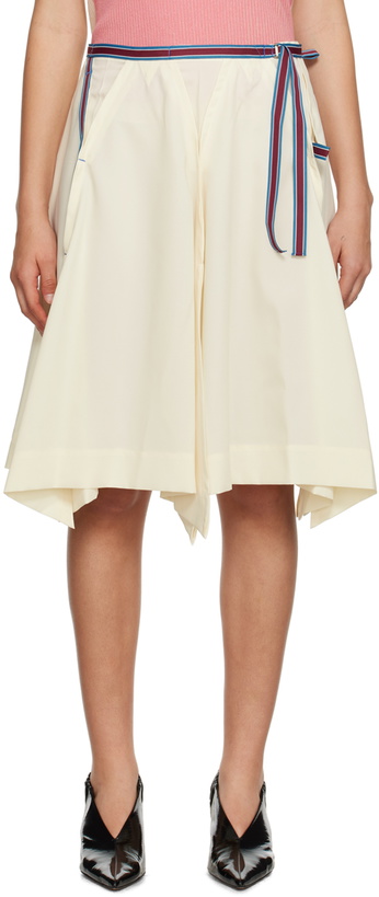 Photo: 132 5. ISSEY MIYAKE Off-White Zoetrope Midi Skirt
