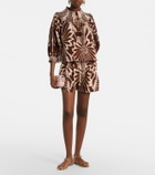 Poupette St Barth Chantal printed belted cotton shorts
