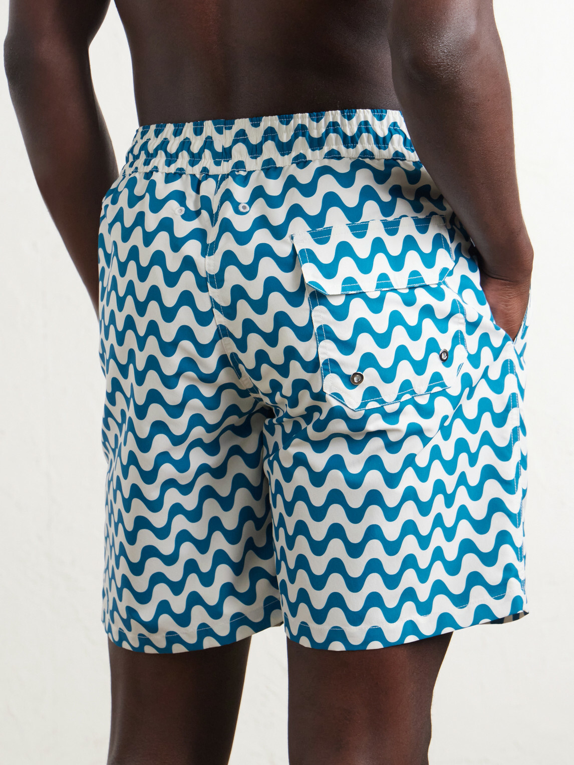 Frescobol Carioca - Santos Straight-leg Printed Swim Shorts - Blue
