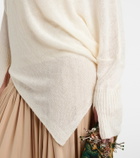 Xu Zhi Beaded asymmetric linen-blend sweater
