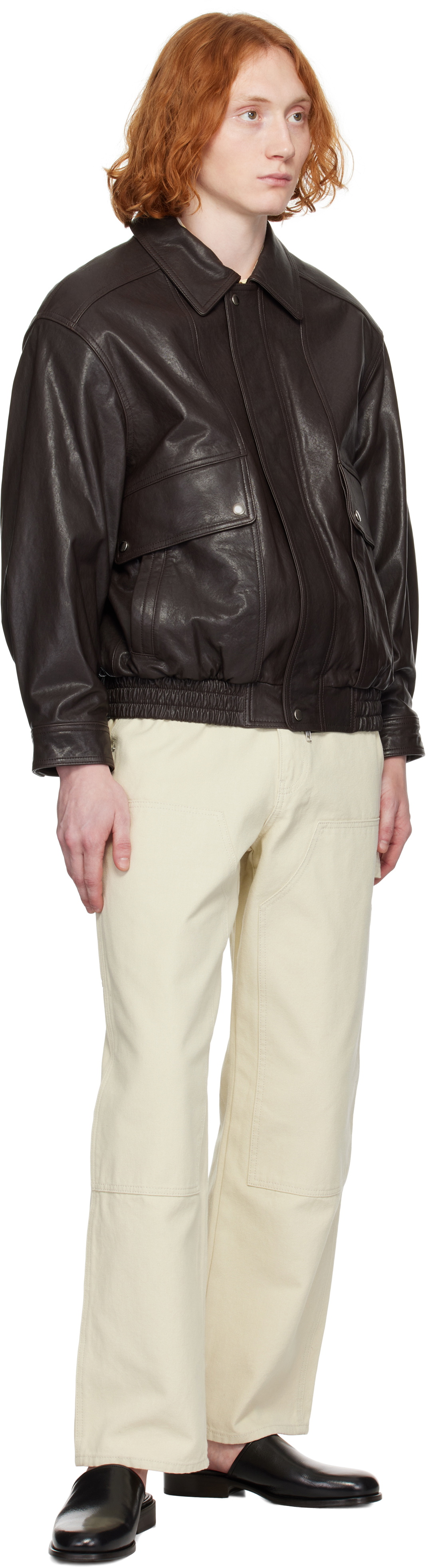 Dunst Brown Oversized Vintage Leather Jacket Dunst