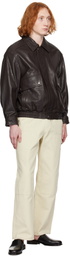 Dunst Brown Oversized Vintage Leather Jacket