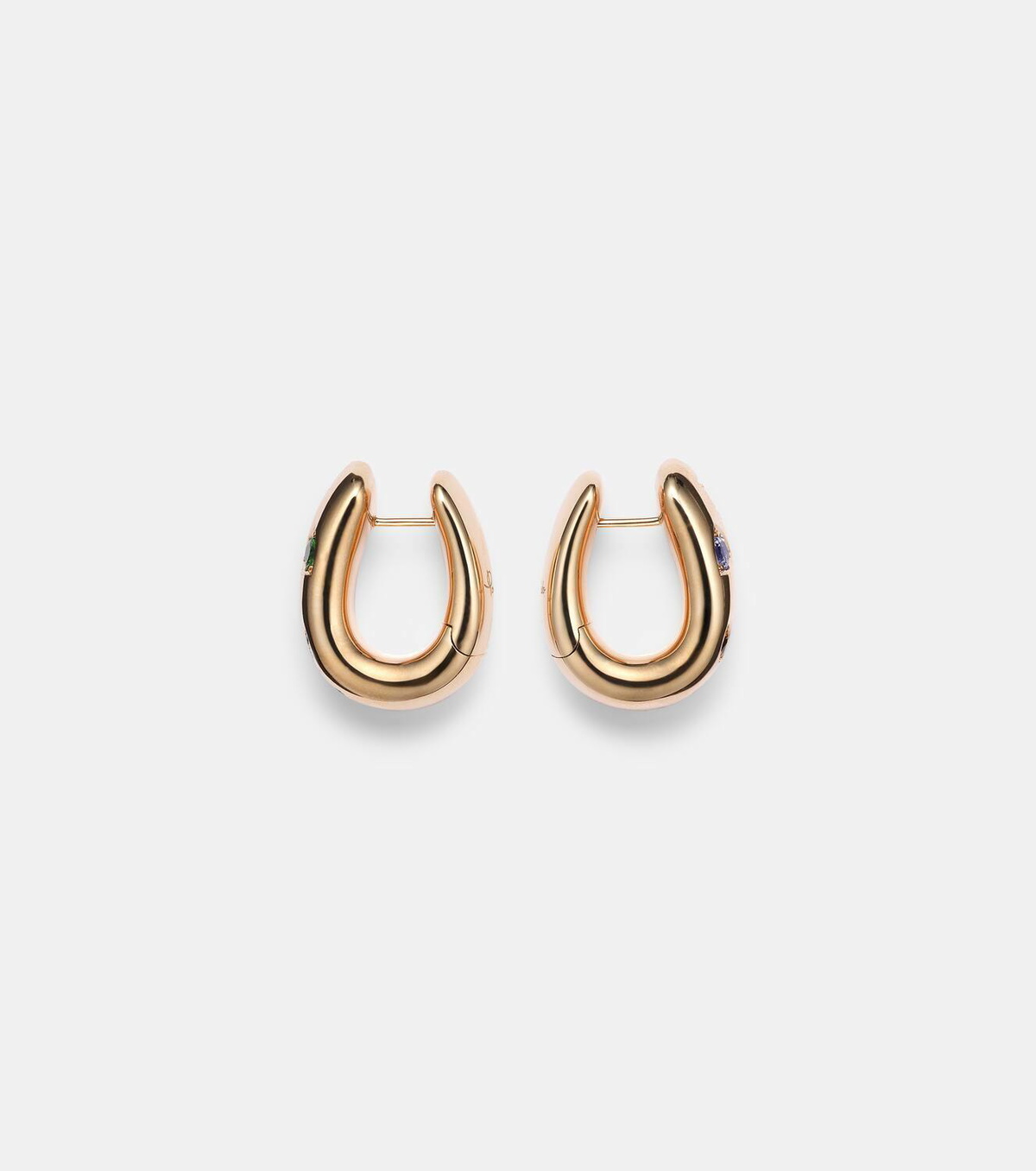 Pomellato Iconica 18k rose gold hoop earrings with gemstones