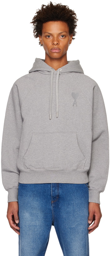 Photo: AMI Paris Gray Ami de Cœur Hoodie