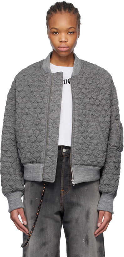 Photo: We11done Gray Quilted Bomber Jacket