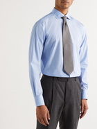 Brioni - Slim-Fit Cutaway-Collar Pinstriped Cotton Shirt - Blue