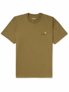 Carhartt WIP - American Script Logo-Embroidered Organic Cotton-Jersey T-Shirt - Brown