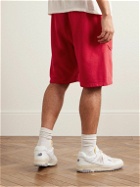 Les Tien - Straight-Leg Fleece-Trimmed Cotton-Jersey Drawstring Shorts - Red